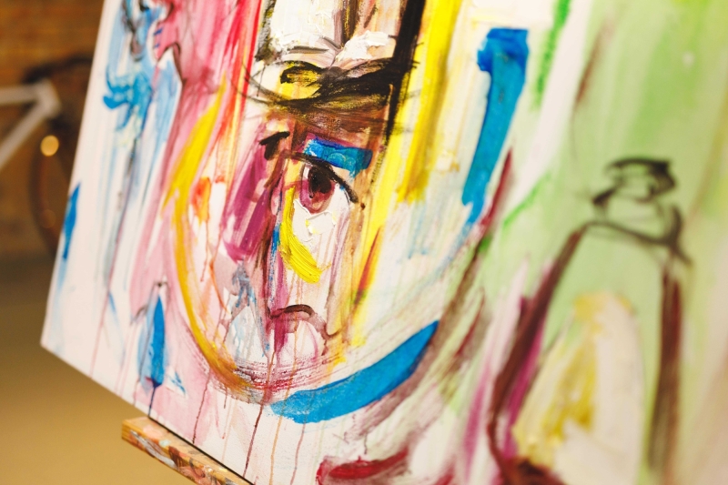 Close up of modern abstract oil painting on canvas 2025 04 03 05 24 35 utc min