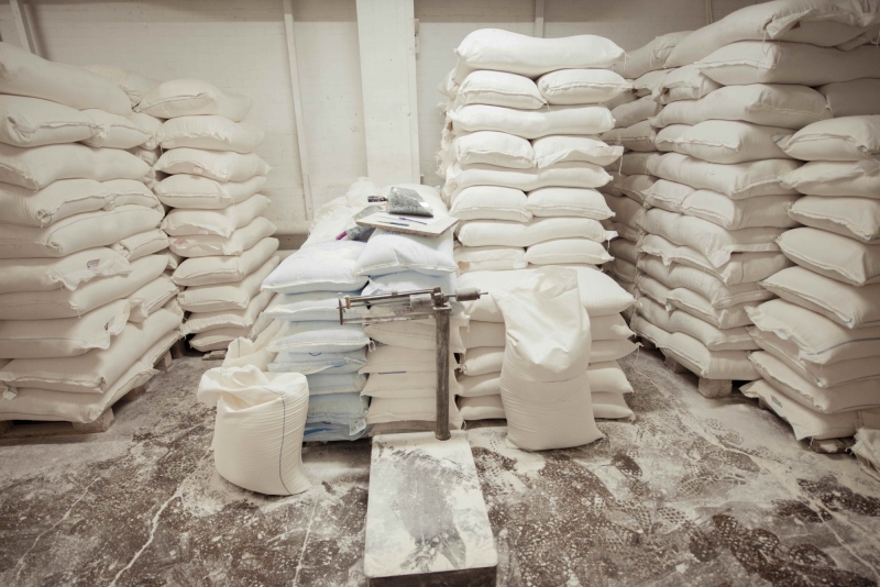 Sacks of flour in the bakery warehouse 2024 05 30 20 39 59 utc min